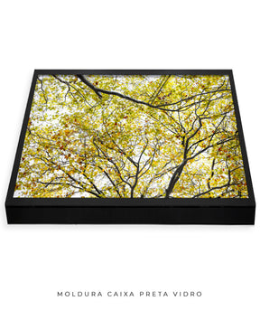 Quadro Decorativo Árvore com Galhos Verdes - Horizontal