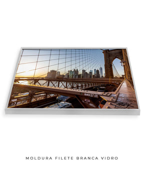 Quadro Decorativo Nova York - Ponte Urbana e Pôr do Sol