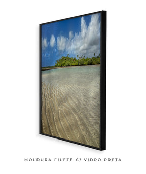 Quadro Decorativo Praia , Areia e Árvores.