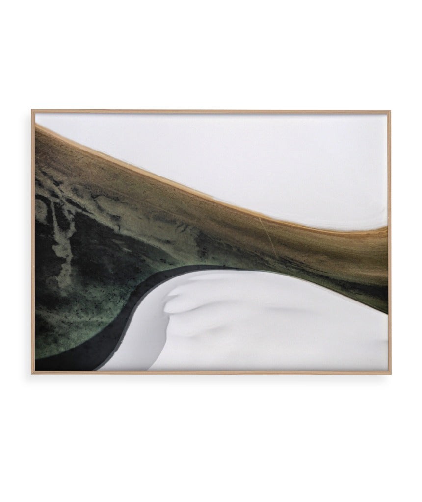 Quadro Decorativo Abstrato e Curvas - Tons Cinza, Branco, Preto e Marrom -Horizontal