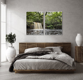 Quadro Decorativo Cachoeira e Natureza -Dupla