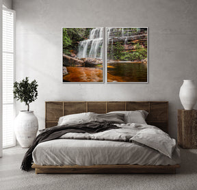 Quadro Decorativo Cachoeira Águas Cristalinas- Dupla corte vertical