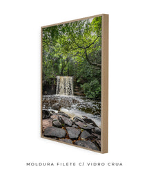 Quadro Decorativo Cachoeira e Floral