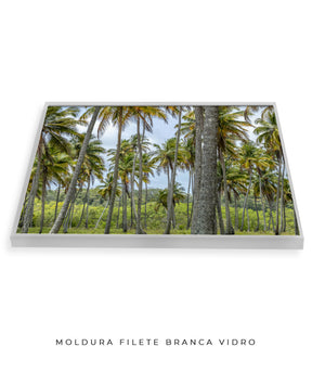 Quadro Decorativo Coqueiros Sépia - Horizontal