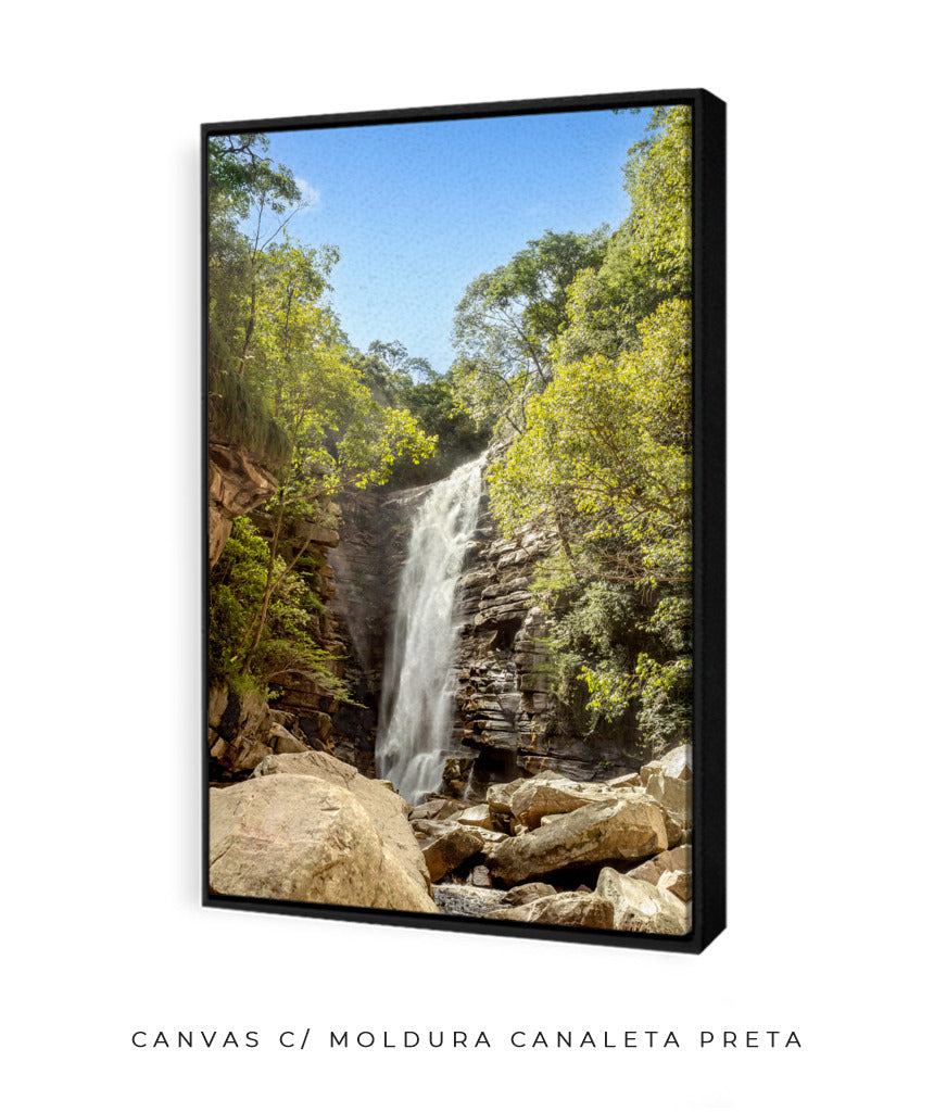 Quadro Decorativo Cachoeira, Natureza e Pedras.