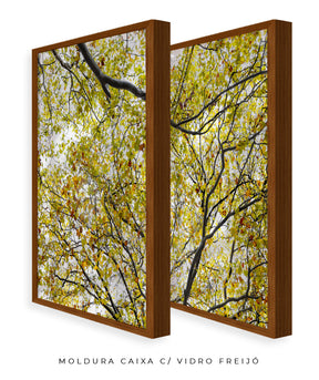 Quadro Decorativo Árvore com Galhos Verdes-Dupla