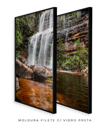Quadro Decorativo Cachoeira Águas Cristalinas- Dupla corte vertical