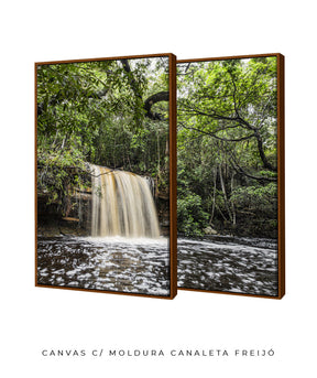 Quadro Decorativo Cachoeira e Natureza -Dupla