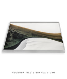 Quadro Decorativo Abstrato e Curvas - Tons Cinza, Branco, Preto e Marrom -Horizontal