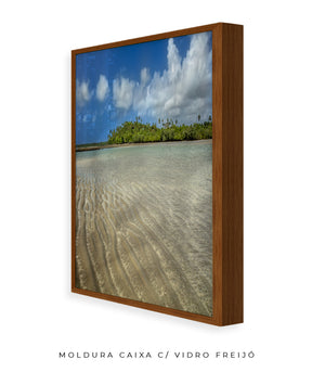 Quadro Decorativo Praia , Areia e Árvores.