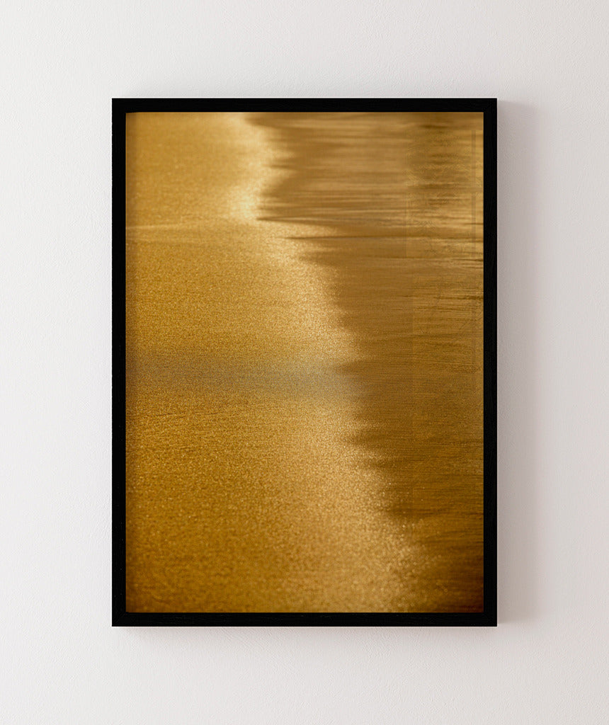 Quadro Decorativo Abstrato e Curvas - Tom Dourado