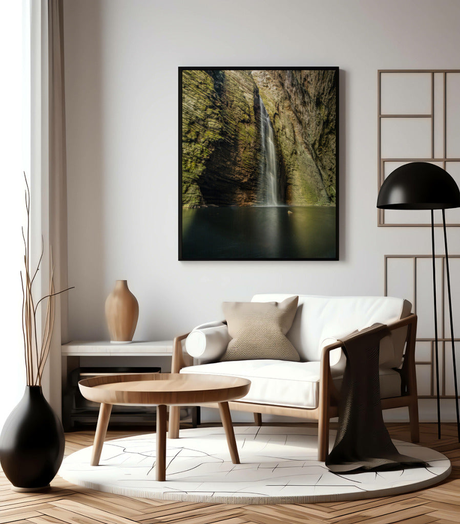 Quadro Decorativo Cachoeira e Rocha