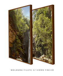 Quadro Decorativo Cachoeira, Natureza e Pedras- Dupla