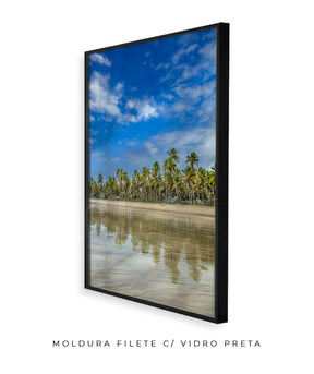 Quadro Decorativo Praia, Mar e Coqueiral