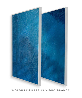 Quadro Decorativo Texturas -Tons Azuis-Dupla