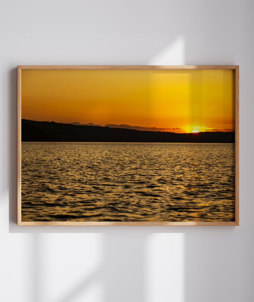 Quadro Decorativo Pôr do Sol  Beira Mar - Horizontal