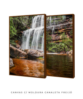 Quadro Decorativo Cachoeira Águas Cristalinas- Dupla corte vertical