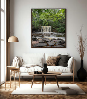Quadro Decorativo Cachoeira e Floral