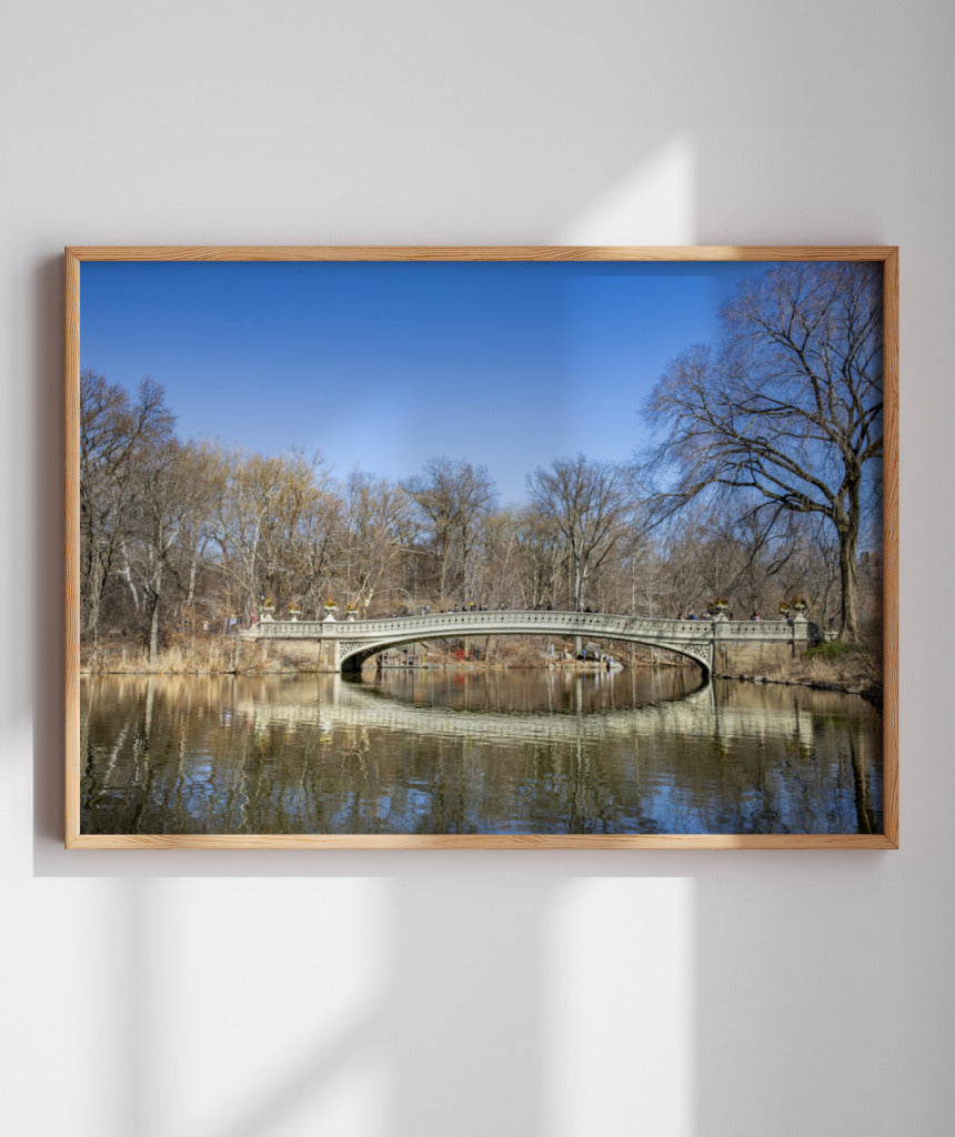 Quadro Decorativo Ponte e Lago de Nova York - Horizontal