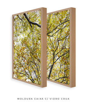Quadro Decorativo Árvore com Galhos Verdes-Dupla