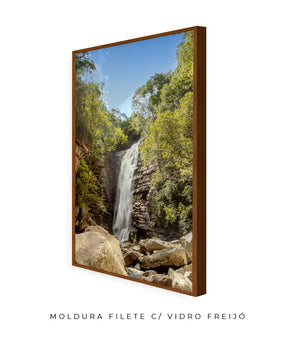 Quadro Decorativo Cachoeira, Natureza e Pedras.