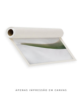 Quadro Decorativo Abstrato e curvas -Tons Branco, Cinza e Verde - Horizontal