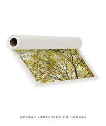 Quadro Decorativo Árvore com Galhos Verdes - Horizontal