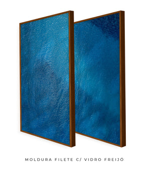 Quadro Decorativo Texturas -Tons Azuis-Dupla