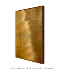 Quadro Decorativo Abstrato e Curvas - Tom Dourado