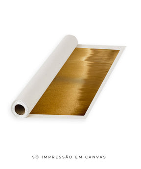 Quadro Decorativo Abstrato e Curvas - Tom Dourado