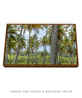 Quadro Decorativo Coqueiros Sépia - Horizontal