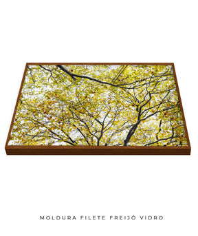 Quadro Decorativo Árvore com Galhos Verdes - Horizontal