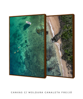 Quadro  Decorativo Praia e Mar Verde - Dupla
