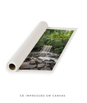 Quadro Decorativo Cachoeira e Floral