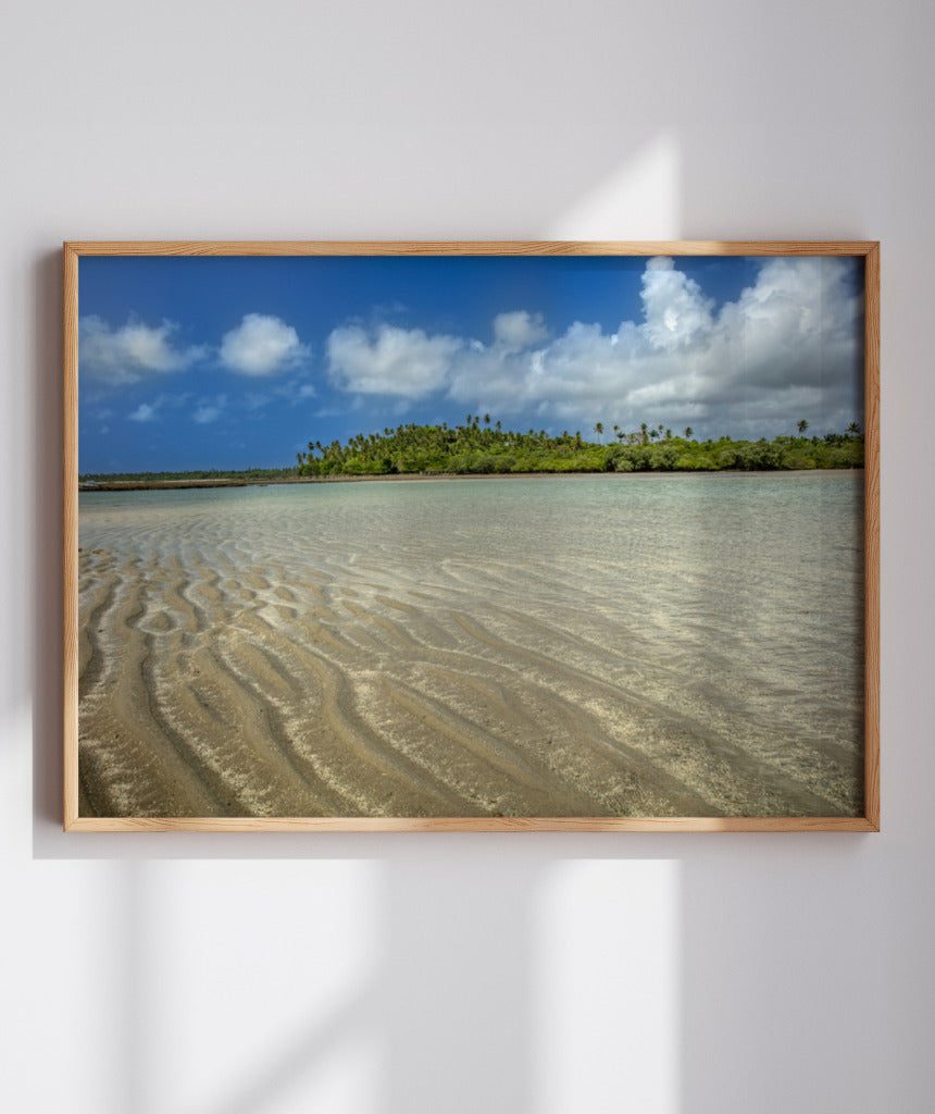 Quadro Decorativo Praia ,Areia e Árvores - Horizontal