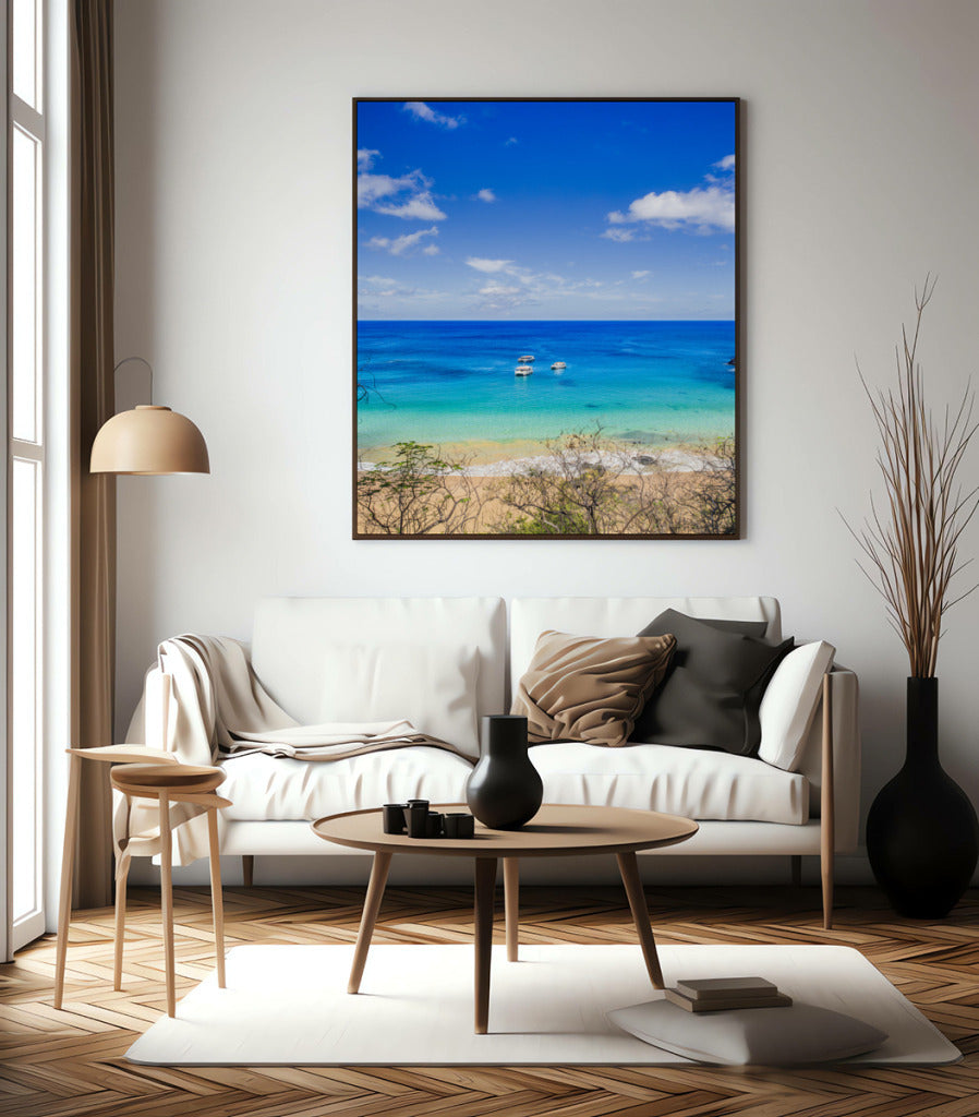 Quadro Decorativo Praia e Mar Azul