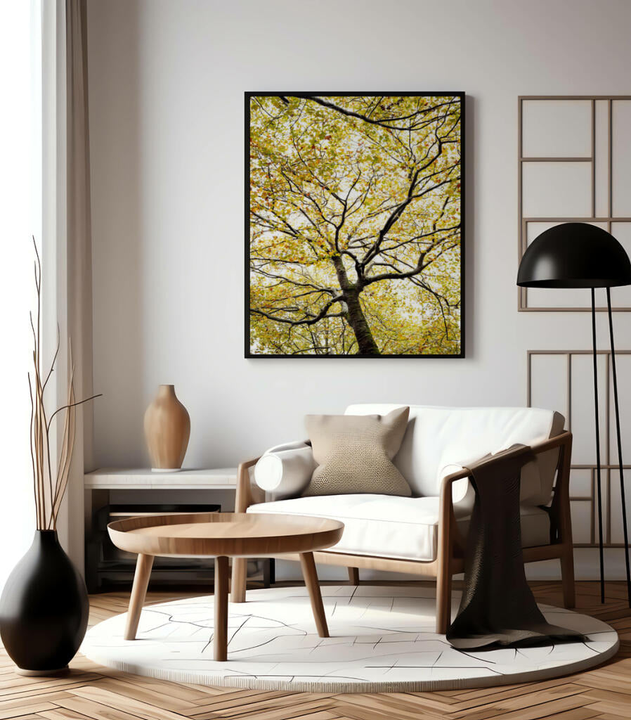 Quadro Decorativo Árvores e Galhos - Folhas verdes Vertical