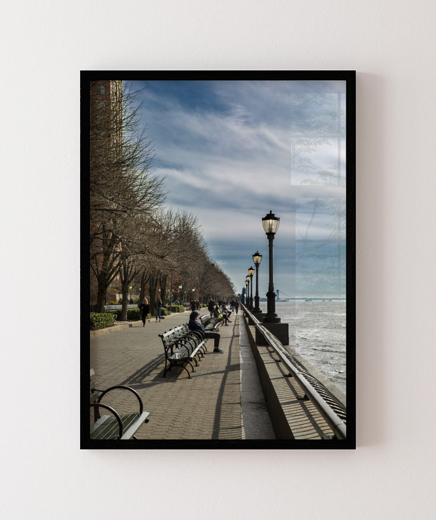 Quadro Decorativo Praça a Beira Mar Nova York