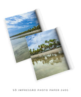 Quadro Decorativo Praia, Mar e Coqueiral - Dupla