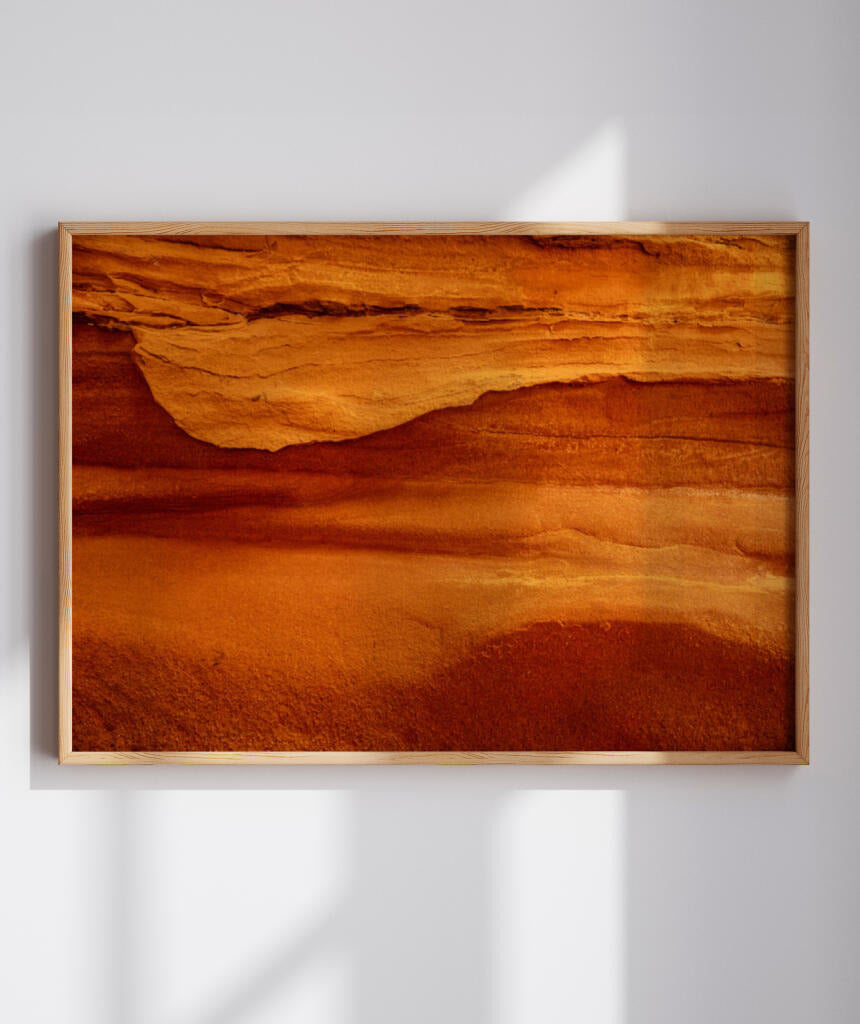 Quadro Decorativo Abstrato e curvas - Tons alaranjados