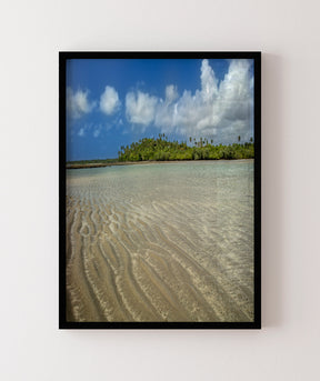 Quadro Decorativo Praia , Areia e Árvores.