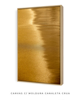 Quadro Decorativo Abstrato e Curvas - Tom Dourado