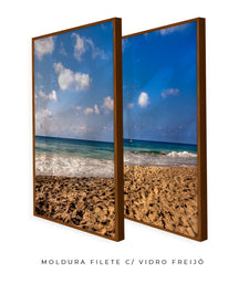 Quadro Decorativo Praia com Areia Marrom e Mar Azul -Dupla