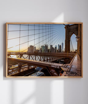 Quadro Decorativo Nova York - Ponte Urbana e Pôr do Sol