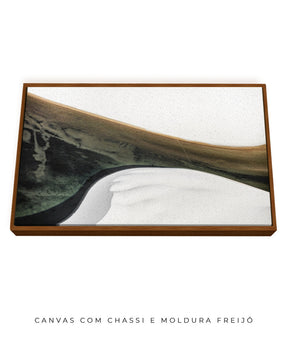 Quadro Decorativo Abstrato e Curvas - Tons Cinza, Branco, Preto e Marrom -Horizontal