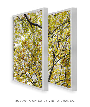 Quadro Decorativo Árvore com Galhos Verdes-Dupla