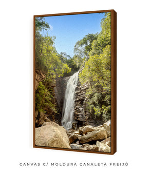 Quadro Decorativo Cachoeira, Natureza e Pedras.