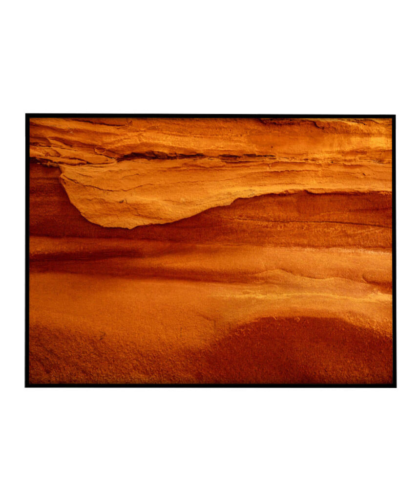 Quadro Decorativo Abstrato e curvas - Tons alaranjados