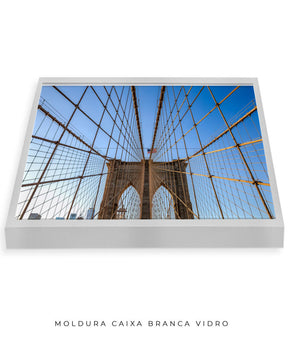 Quadro Decorativo Nova York - Ponte Urbana e Bandeira