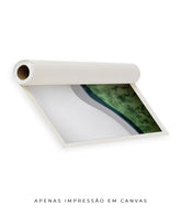 Quadro Decorativo Abstrato e curvas - Tons branco e verdes